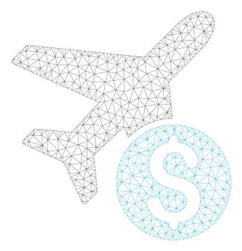Airplane Price Polygonal Frame Vector Mesh Illustration Ilustración de archivo