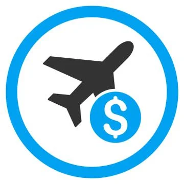 Airplane Price Rounded Vector Icon Ilustración de archivo