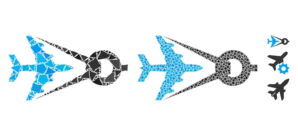 Airplane project Composition Icon of Rough Items Stock Illustration