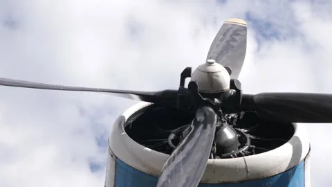 Airplane Propeller Against The Background Clouds Stock Footage 277646443