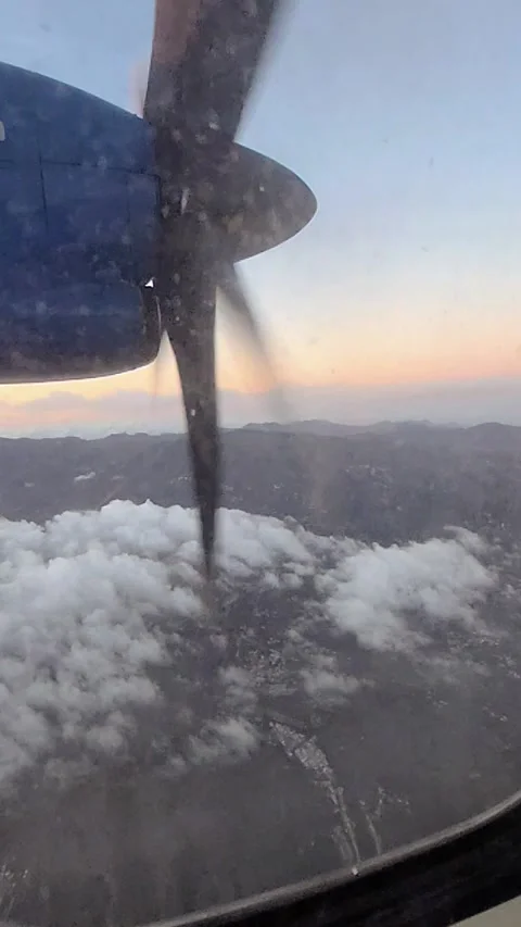 Airplane propeller blade moving in slow motion Stock Footage 301305251