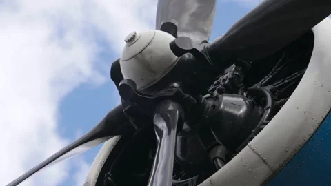 Airplane Propeller. Bottom View Stock Footage 271252929