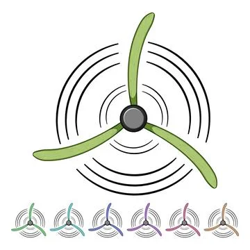 Airplane propeller cartoon vector graphic Stock Illustration