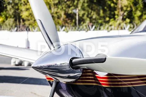 Airplane propeller, close-up Stock Photos