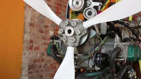 Airplane propeller defocused Stock Footage 69245922