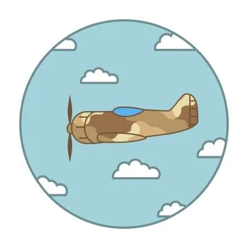 Airplane with a propeller. Fighter of the second world war. Stock Illustration