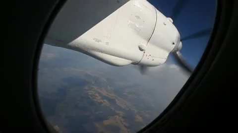 Airplane propeller in flight Stock Footage 12428514