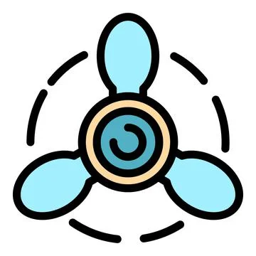 Airplane propeller front view icon color outline vector Ilustración de archivo