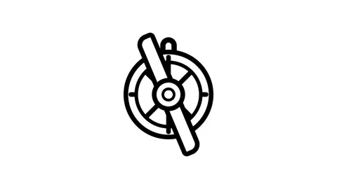 Airplane propeller minimalist stroke icon animation isolated on white background Stock-Footage 341669665