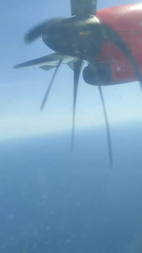 Airplane propeller seen from inside the plane Stock Footage 273475305