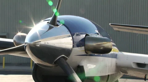 Airplane Propeller Spinning Up and Down Stock Footage 42763108