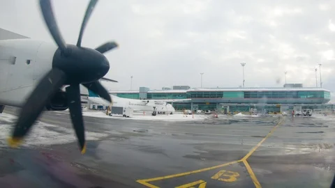 Airplane Propeller Take Off 4k Stock Footage 92761419