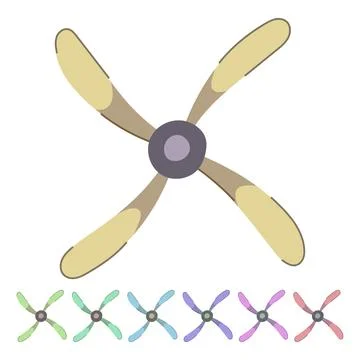 Airplane propeller vector cartoon graphic Stock Illustration