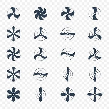 Airplane propellers. Vector aviation rotor icon for aircraft, drones, and Stock Illustration