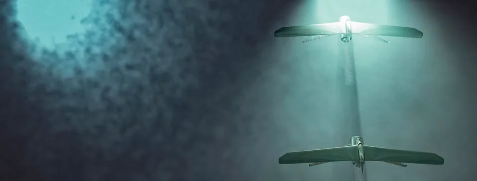 Airplane prototype furrowing the sky 스톡 일러스트