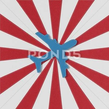 Airplane ravel with stitch style Stock Illustration