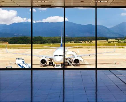 Airplane ready for boarding Stock Photos