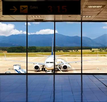 Airplane ready for boarding Stock Photos