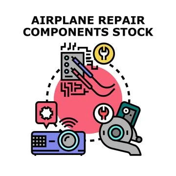 Airplane repair components stock vector concept Stock Illustration