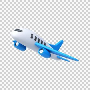Airplane rises up, 3D illustration. Stock Illustration