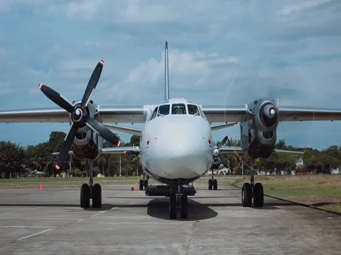 Airplane Rotors Front View Stockbeeldmateriaal 75170231