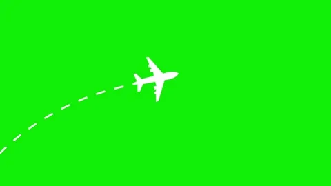 Airplane route animation with dotted flight paths traveling between countries. Stock Footage 316911703