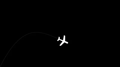 Airplane route animation floating with dotted lines. Airplanes fly to different  스톡 동영상 307288723
