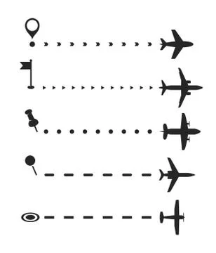 Airplane route brashes Stock Illustration