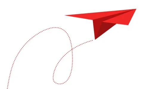 Airplane route in the dotted line shape Illustrazione stock