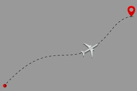 Airplane route dotted lines. Stock Illustration