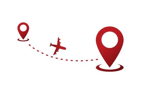Airplane route Illustrazione stock