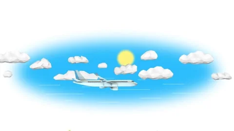 Airplane. Route. The place of dispatch. The place of arrival. Stock Footage 267603724