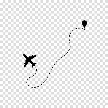 Airplane route plane path. Travel concept. Dotted path airplane. Aircraft t.. Stock Illustration