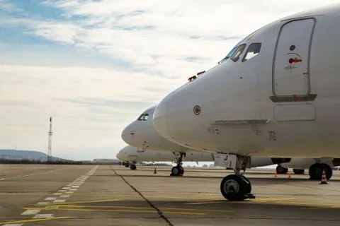 Airplane row Stock Photos