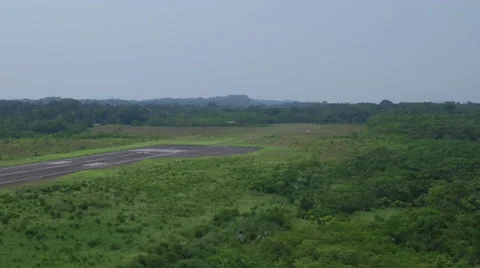Airplane running on a runway Stock Footage 65826827