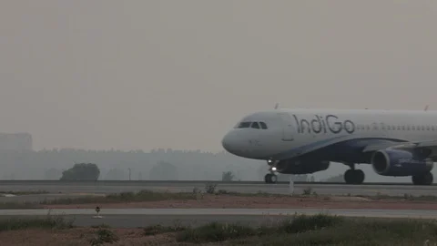 Airplane Running for Takeoff Stock Footage 100052328