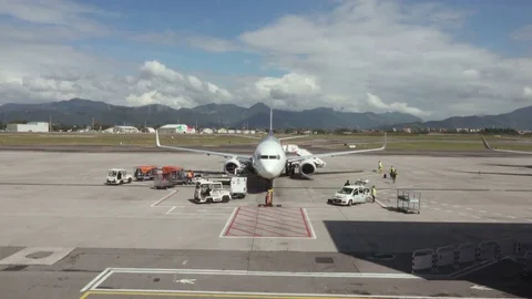 Airplane on Runway Stock Footage 81185864