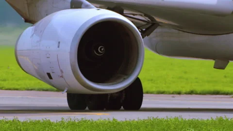 Airplane on the runway Stock Footage 93624066
