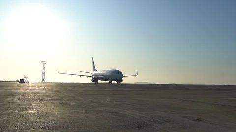 Airplane on the runway Stock Footage 116707008