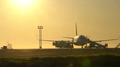 Airplane on the runway Stock Footage 116707019