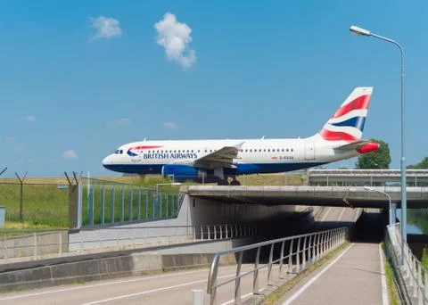 Airplane on runway Stock Photos