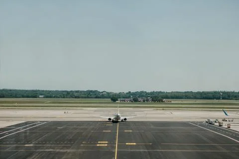 Airplane on the runway Stock Photos