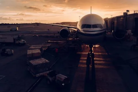 Airplane On Runway Stock Photos