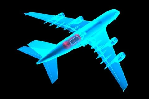 Airplane scan detects a bomb Stock Illustration