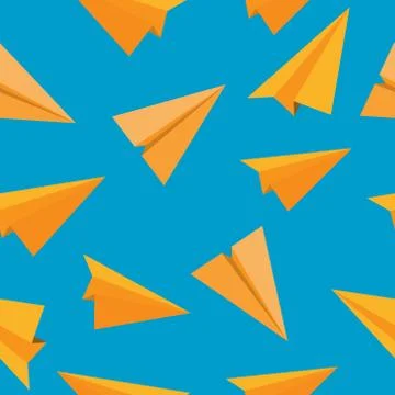 Airplane Seamless Pattern Background Vector Illustration Stock Illustration