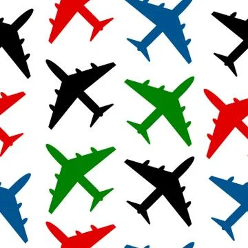 Airplane seamless pattern Stock Illustration