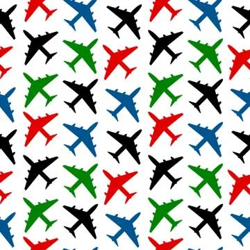 Airplane seamless pattern Stock Illustration