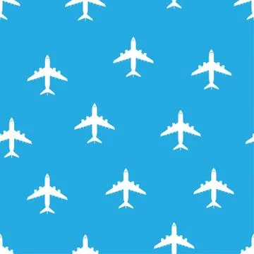Airplane, seamless pattern Stock Illustration