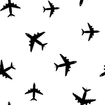 Airplane, seamless pattern Stock Illustration