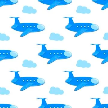 Airplane seamless pattern vector Stock Illustration